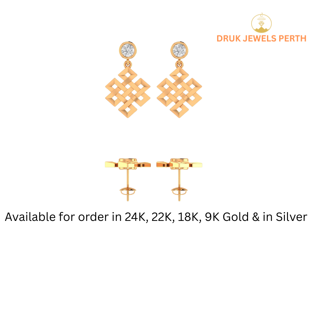 Endless Knot Diamond Earrings