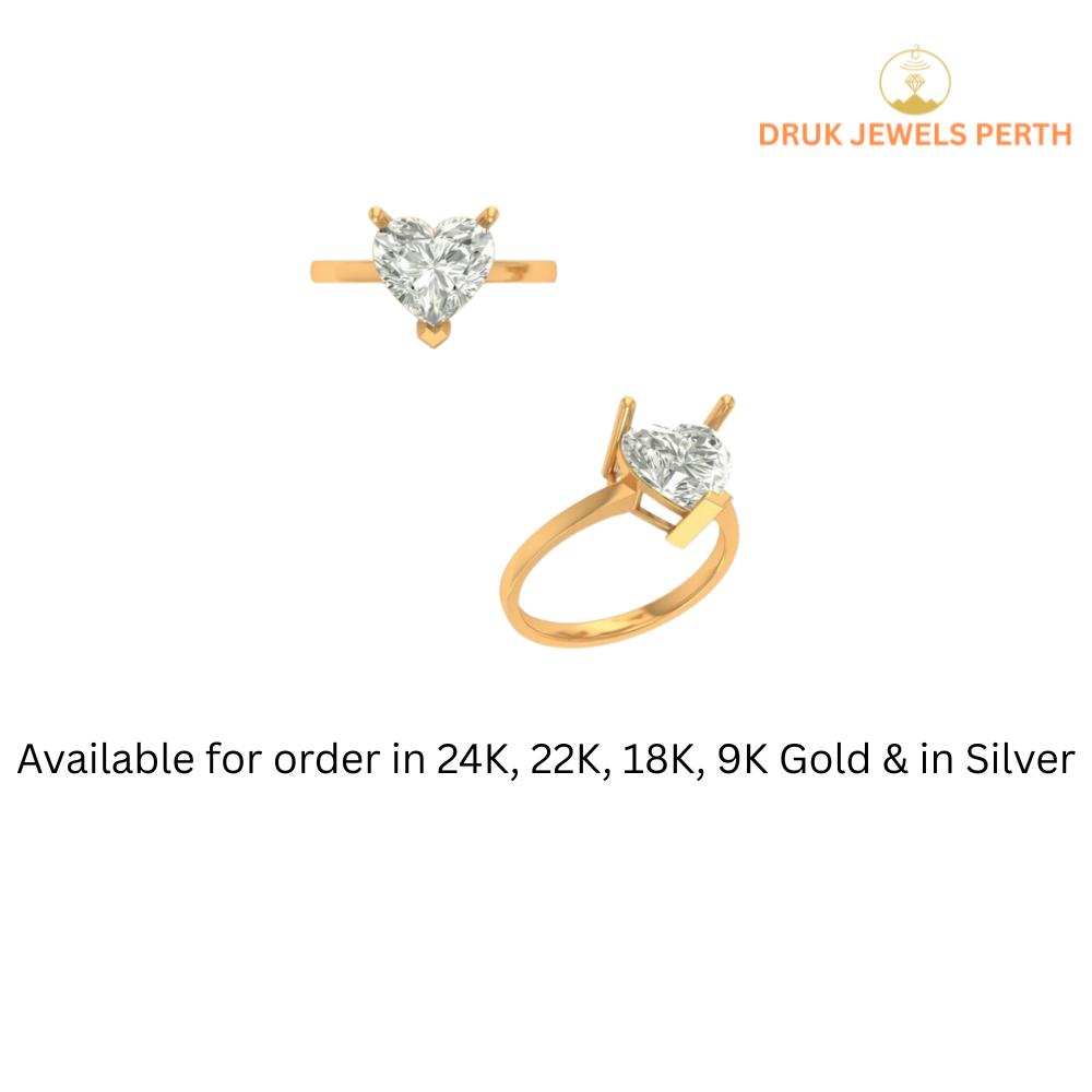 Solitaire Ring Heart Diamond